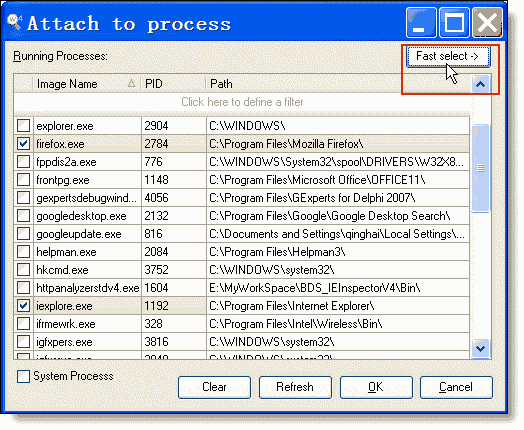 Select Multi processes
